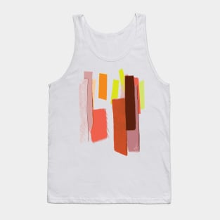 Geometric Color Swatches Illustration - Orange Rust Tank Top